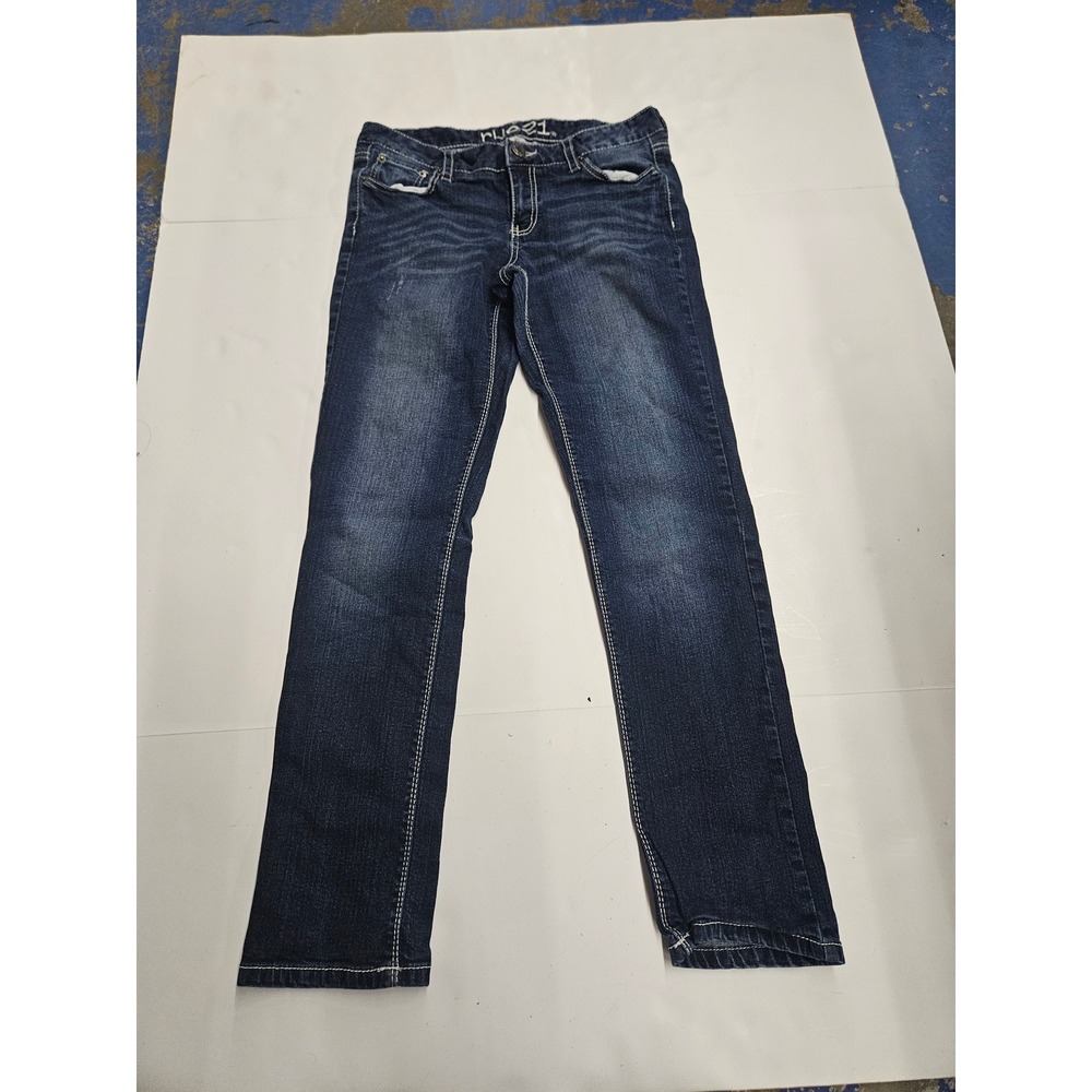Rue21 Low-Rise Skinny Jeans Dark Wash Denim Size 9/10 Regular Embroidered Pocket
